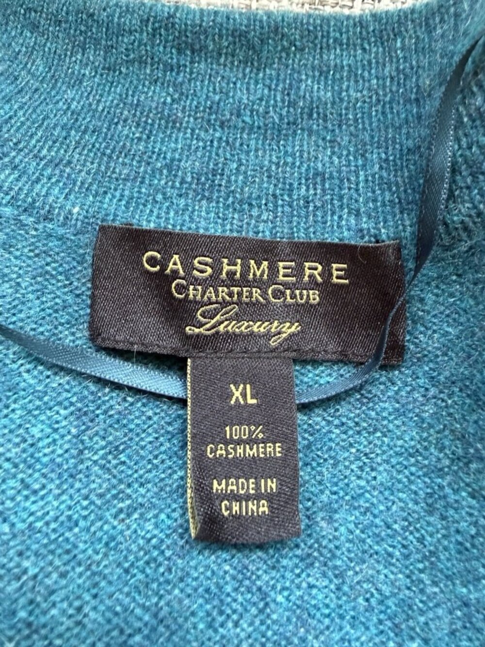 Charter Club Luxury 100% Cashmere Open Front Cardigan Size XL Teal Classic - Picture 6 of 9